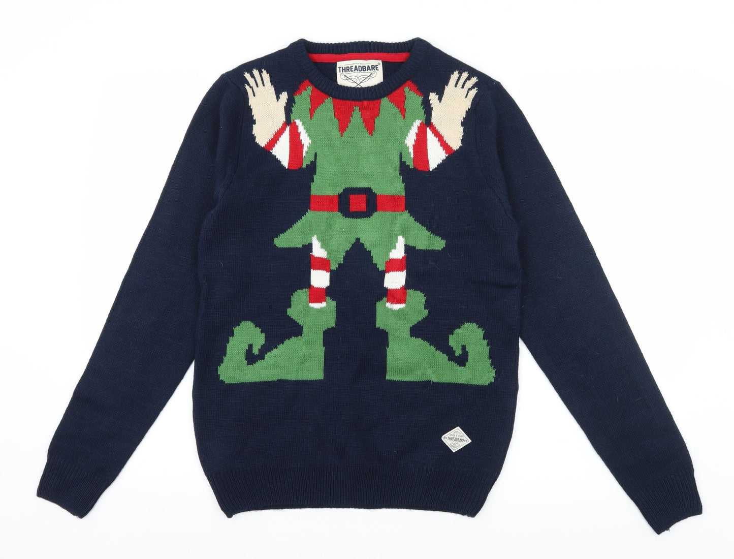 Threadbare Mens Blue  Knit Pullover Jumper Size S  - Elf