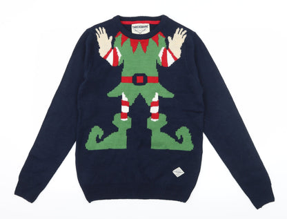 Threadbare Mens Blue  Knit Pullover Jumper Size S  - Elf