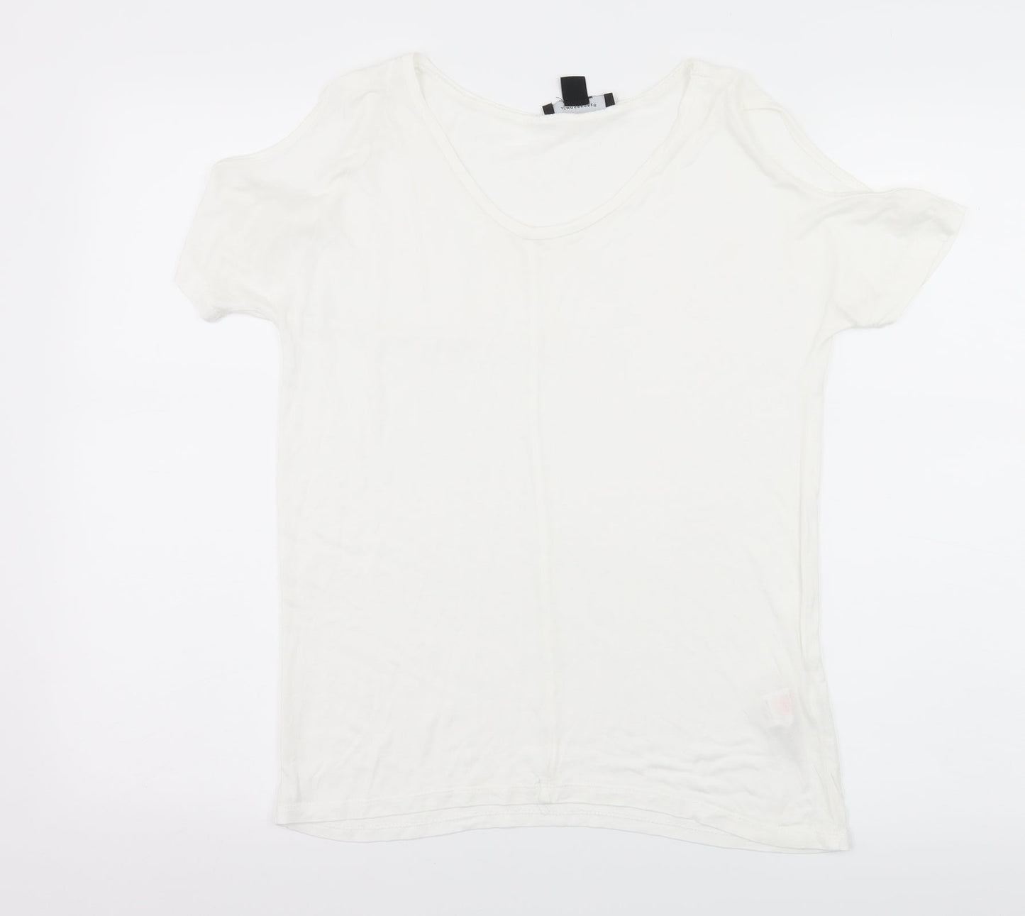 Atmosphere Womens White  Jersey Basic T-Shirt Size 6  - Cut Out Shoulder