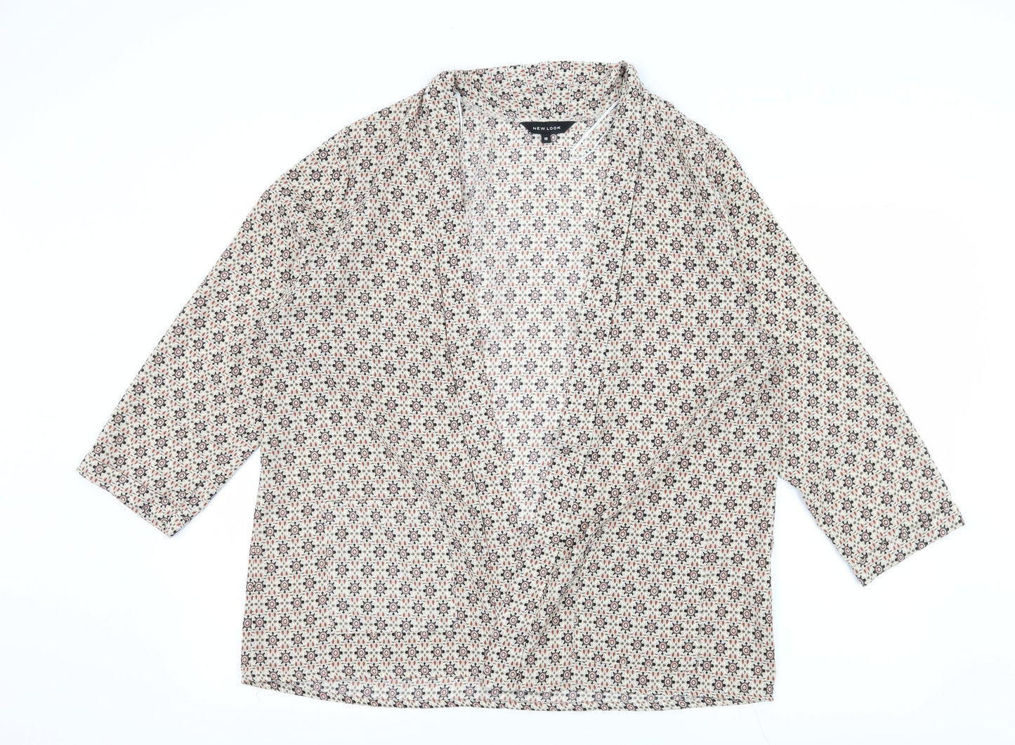 Womens UK Size 16 New Look Ivory Basic Blouse