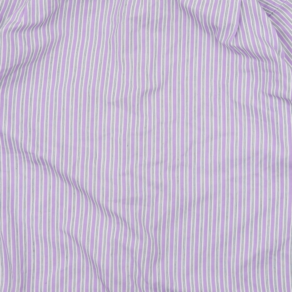 Taylor & Wright Mens Purple Striped   Button-Up Size 15.5