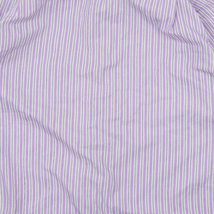 Taylor & Wright Mens Purple Striped   Button-Up Size 15.5