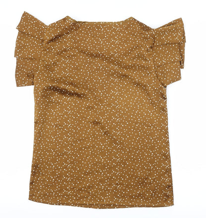 Womens UK Size S Preworn Brown Basic Blouse