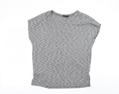 Womens UK Size 6 New Look Grey Basic T-Shirt