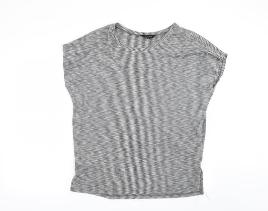 Womens UK Size 6 New Look Grey Basic T-Shirt