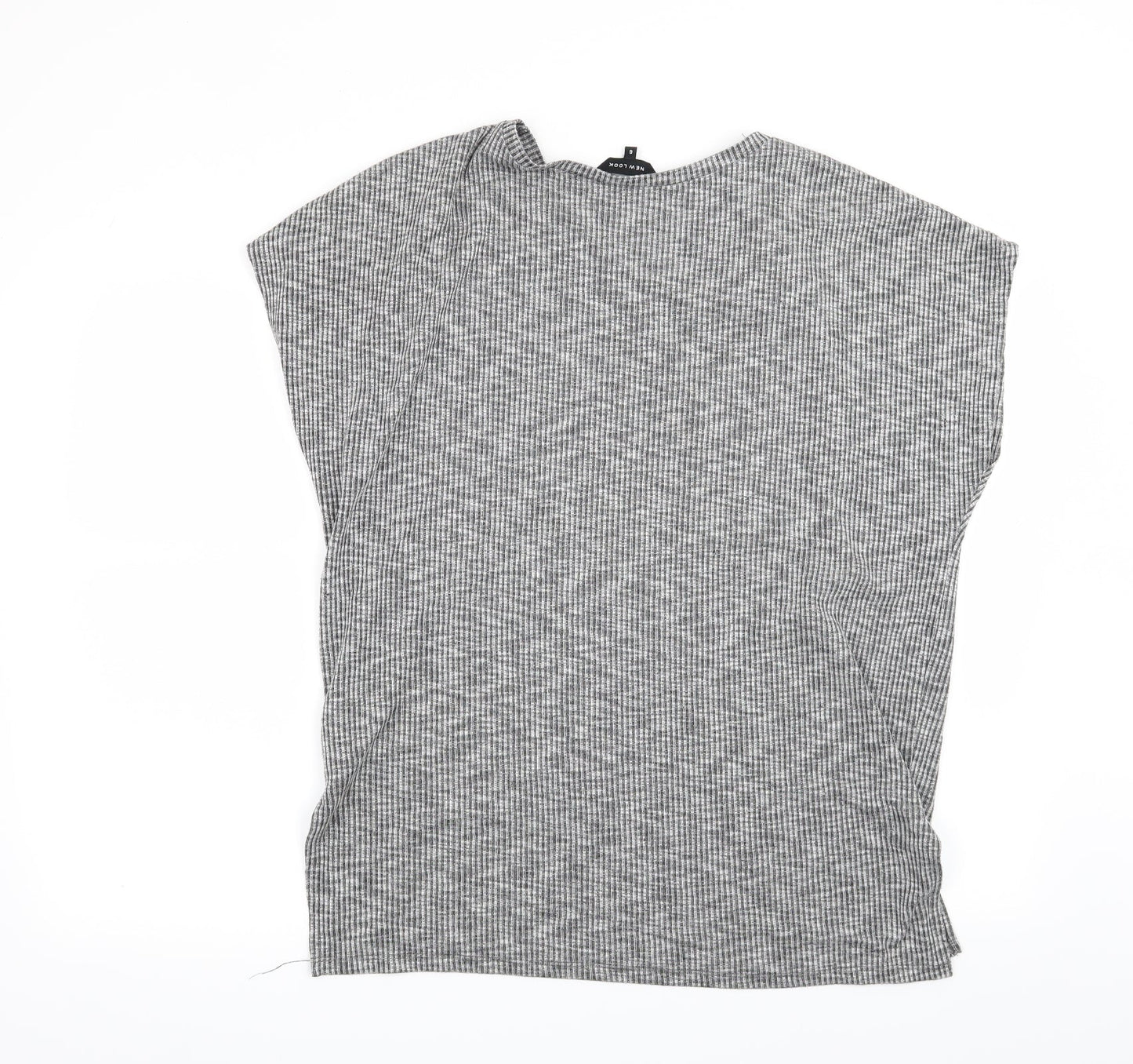 Womens UK Size 6 New Look Grey Basic T-Shirt