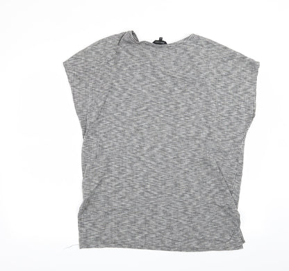 Womens UK Size 6 New Look Grey Basic T-Shirt