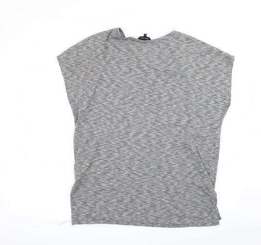 Womens UK Size 6 New Look Grey Basic T-Shirt