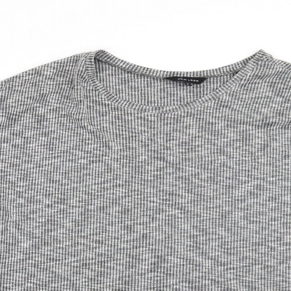 Womens UK Size 6 New Look Grey Basic T-Shirt