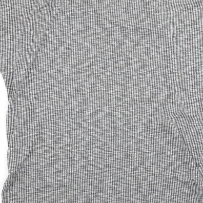 Womens UK Size 6 New Look Grey Basic T-Shirt