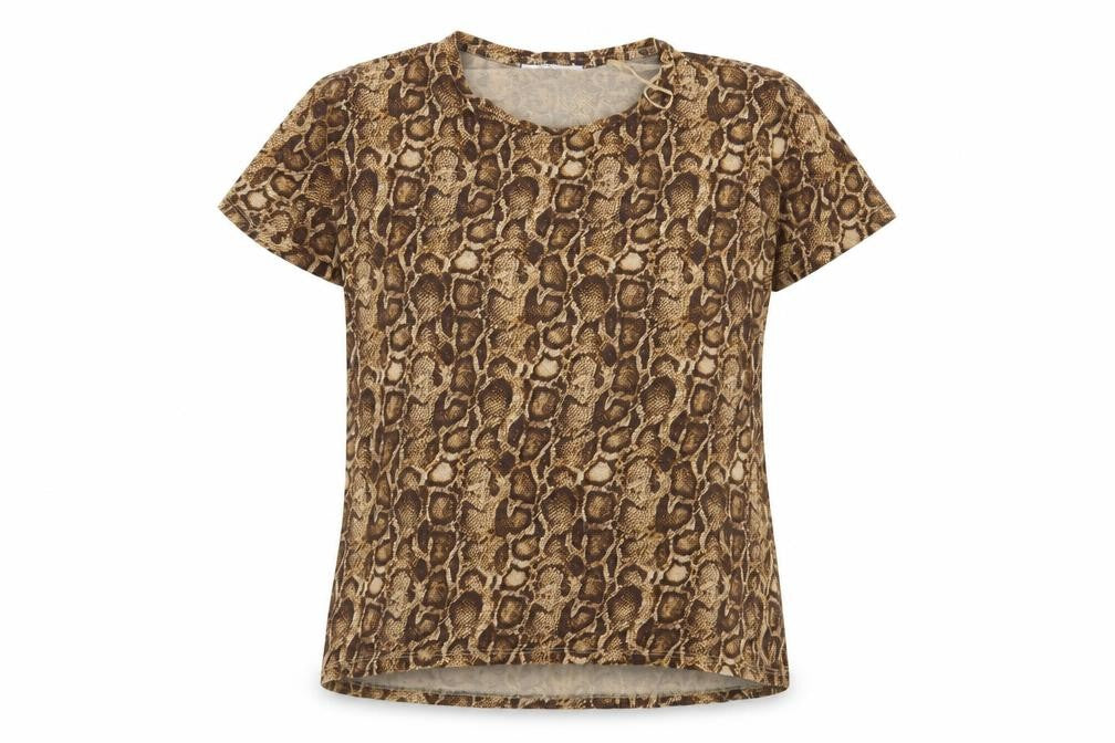 Womens UK Size S Zara Brown Basic T-Shirt