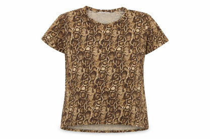 Womens UK Size S Zara Brown Basic T-Shirt