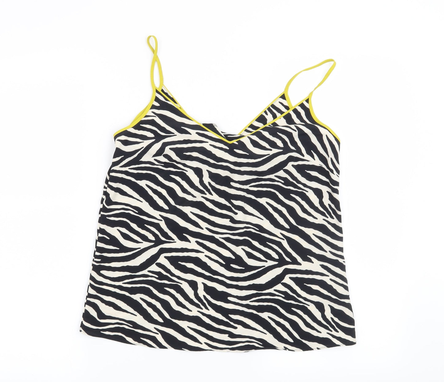 F&F Womens Black Animal Print  Basic Blouse Size 8