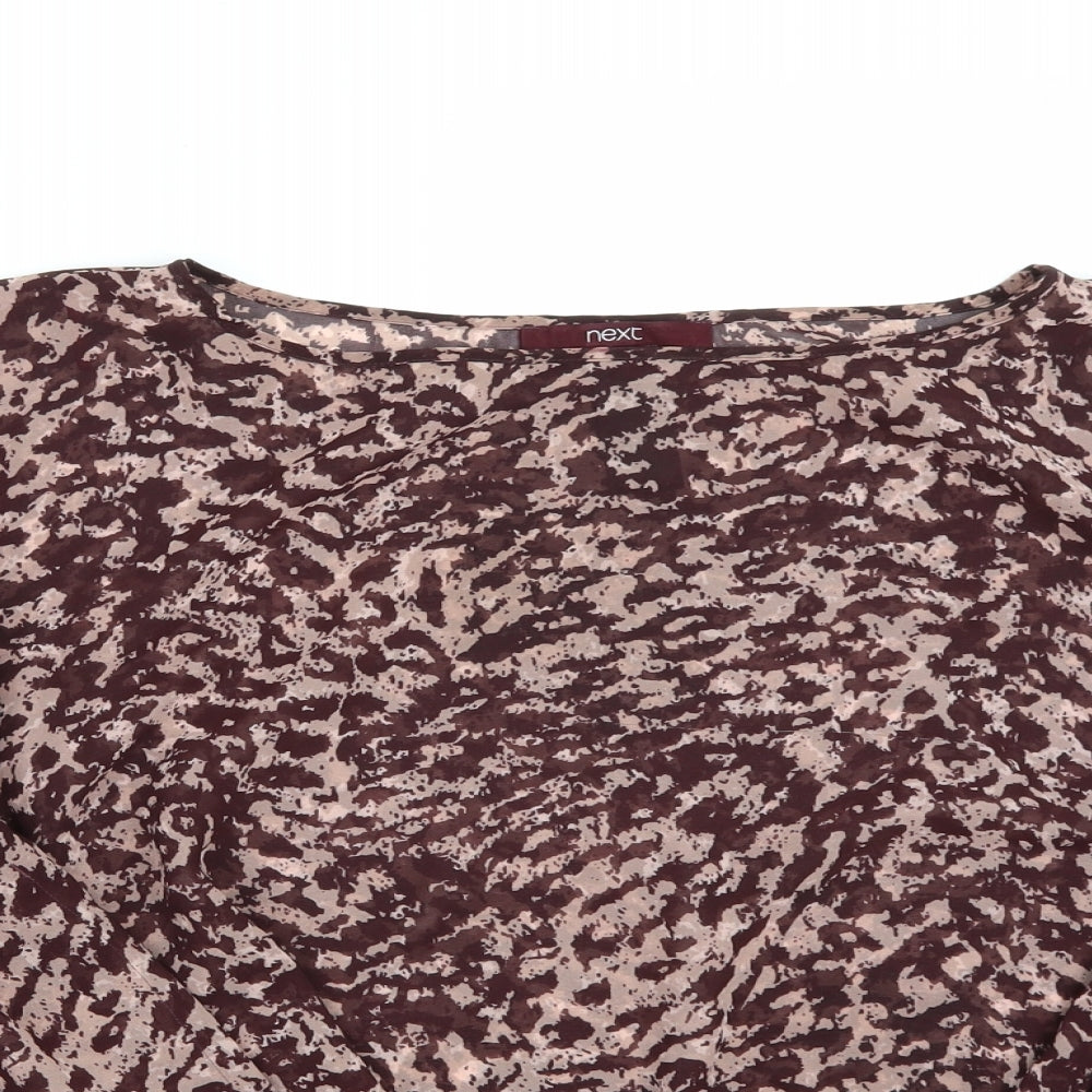 Womens UK Size 10 NEXT Brown Basic Blouse