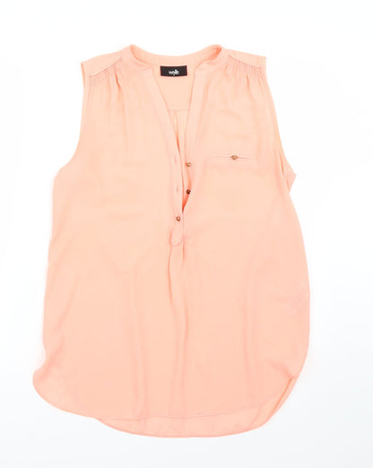 Womens UK Size S Wallis Pink Basic Blouse