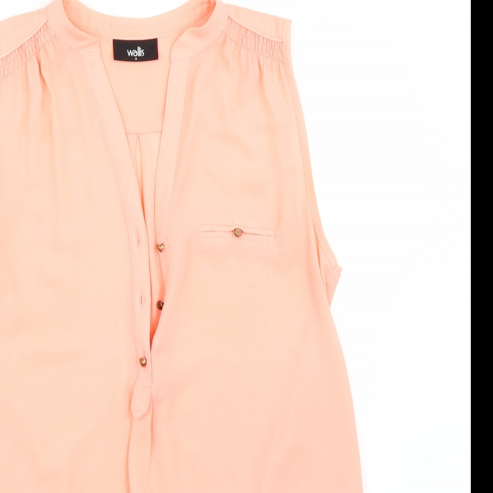 Womens UK Size S Wallis Pink Basic Blouse
