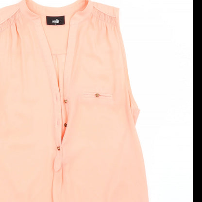 Womens UK Size S Wallis Pink Basic Blouse