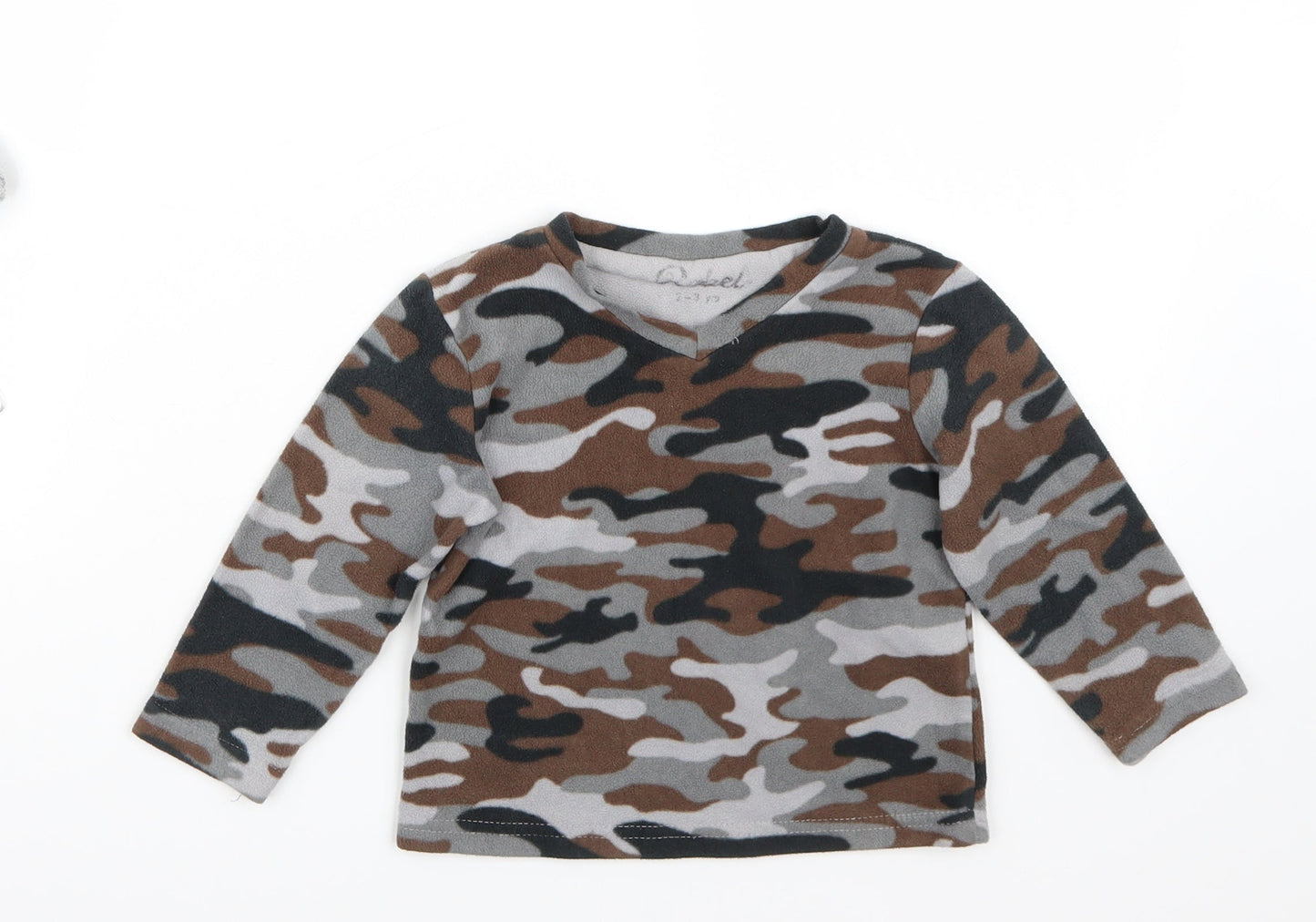 Rebel Boys Grey Camouflage  Basic T-Shirt Size 2-3 Years