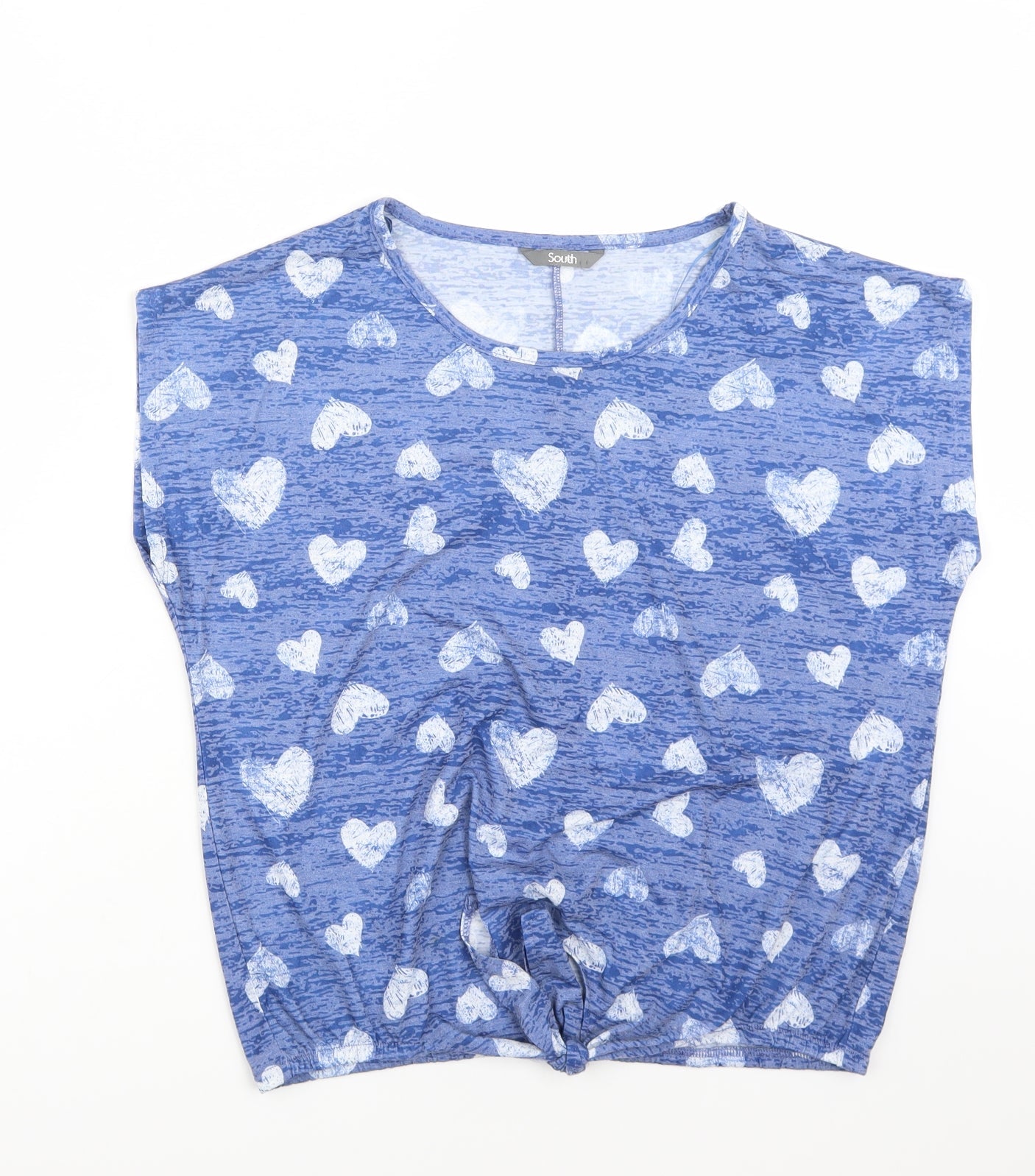 Womens UK Size M South Blue Basic T-Shirt