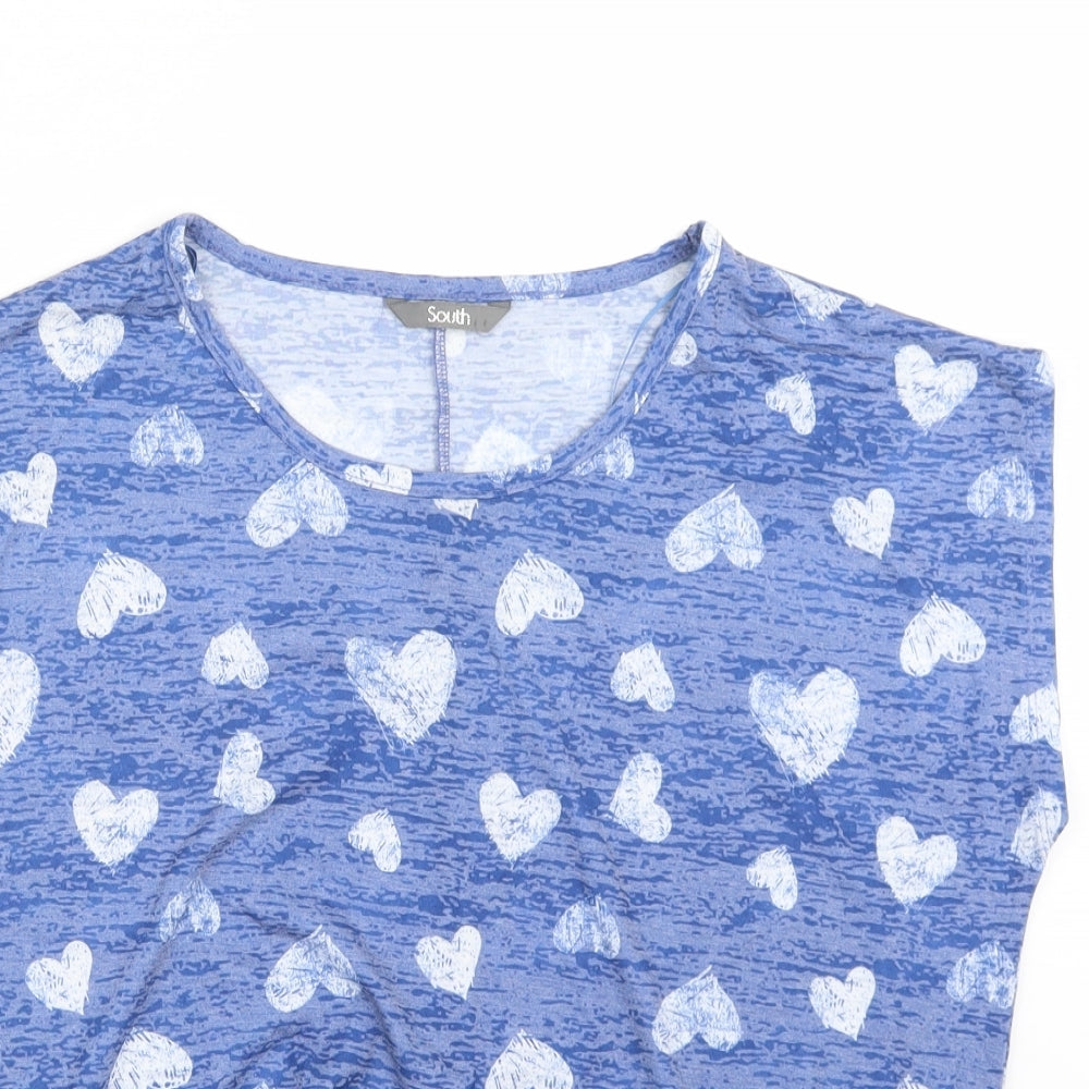 Womens UK Size M South Blue Basic T-Shirt