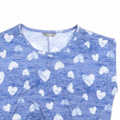 Womens UK Size M South Blue Basic T-Shirt