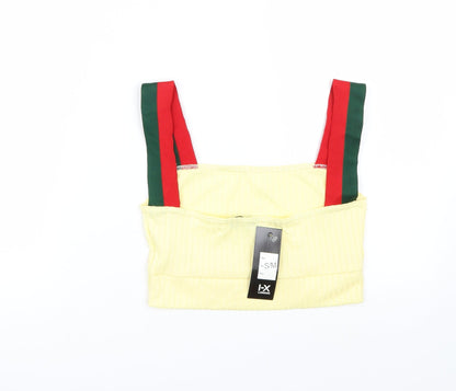 I X london Womens Yellow   Cropped Tank Size M