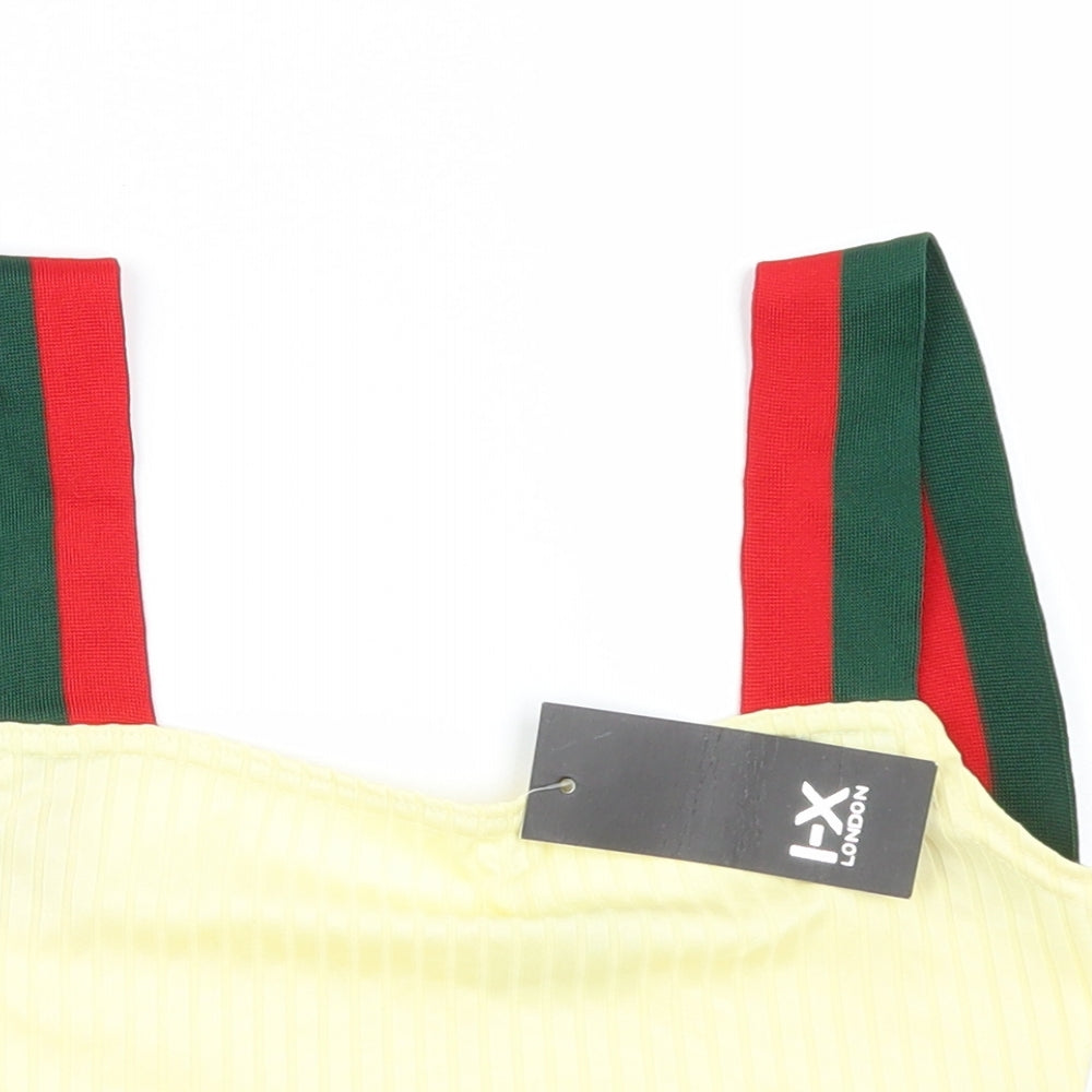 I X london Womens Yellow   Cropped Tank Size M