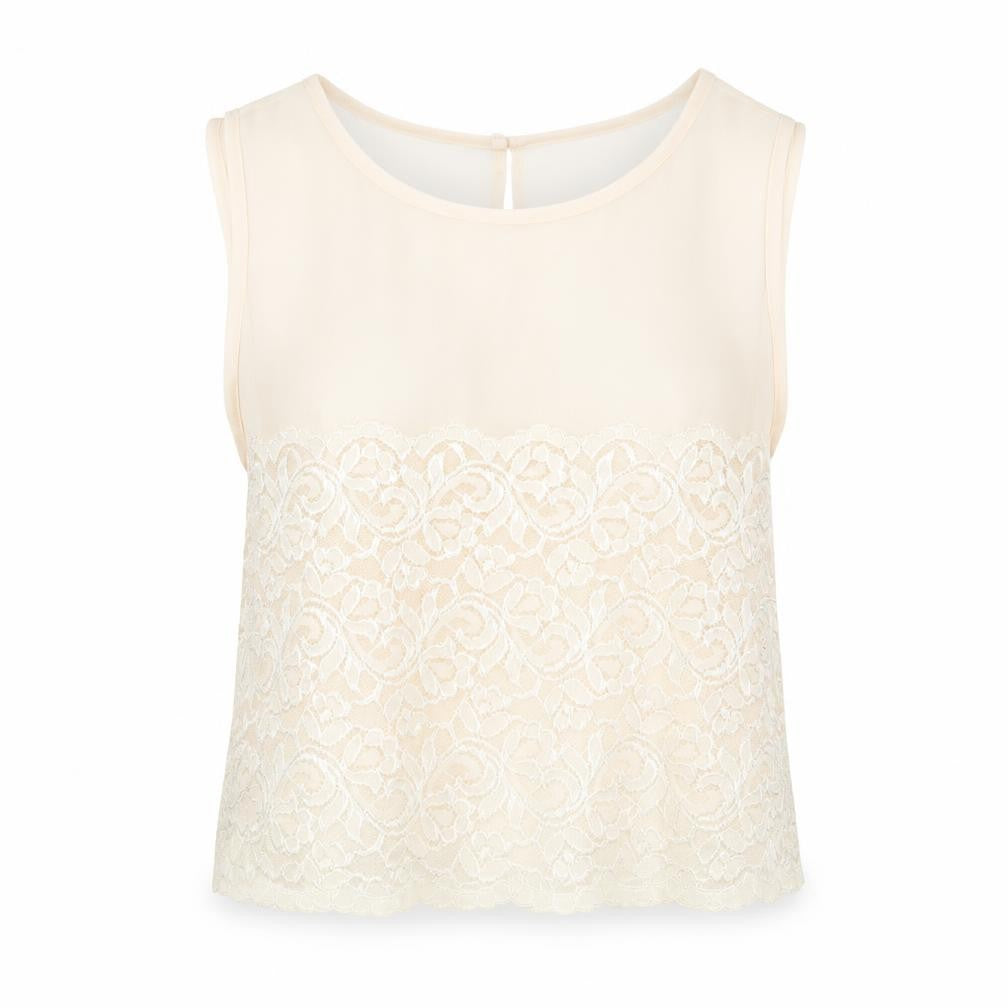 Womens UK Size 6 Topshop Beige Basic T-Shirt