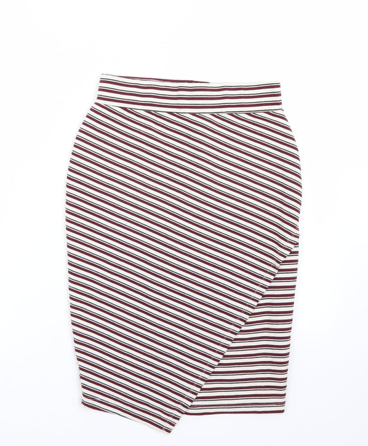 Primark Womens Purple Striped  A-Line Skirt Size 8