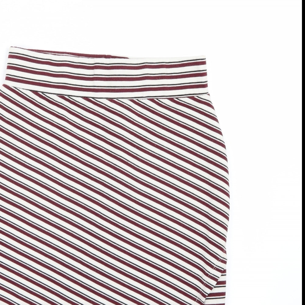 Primark Womens Purple Striped  A-Line Skirt Size 8