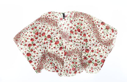 H&M Womens Beige Floral  Cardigan Jumper Size S