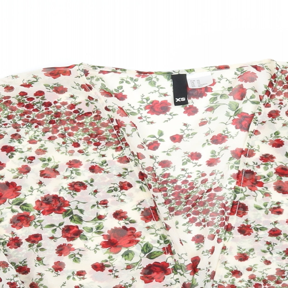 H&M Womens Beige Floral  Cardigan Jumper Size S