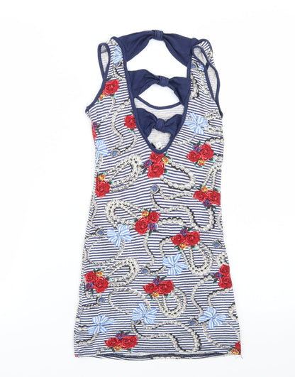 Womens UK Size 8 Newlook Blue Basic T-Shirt