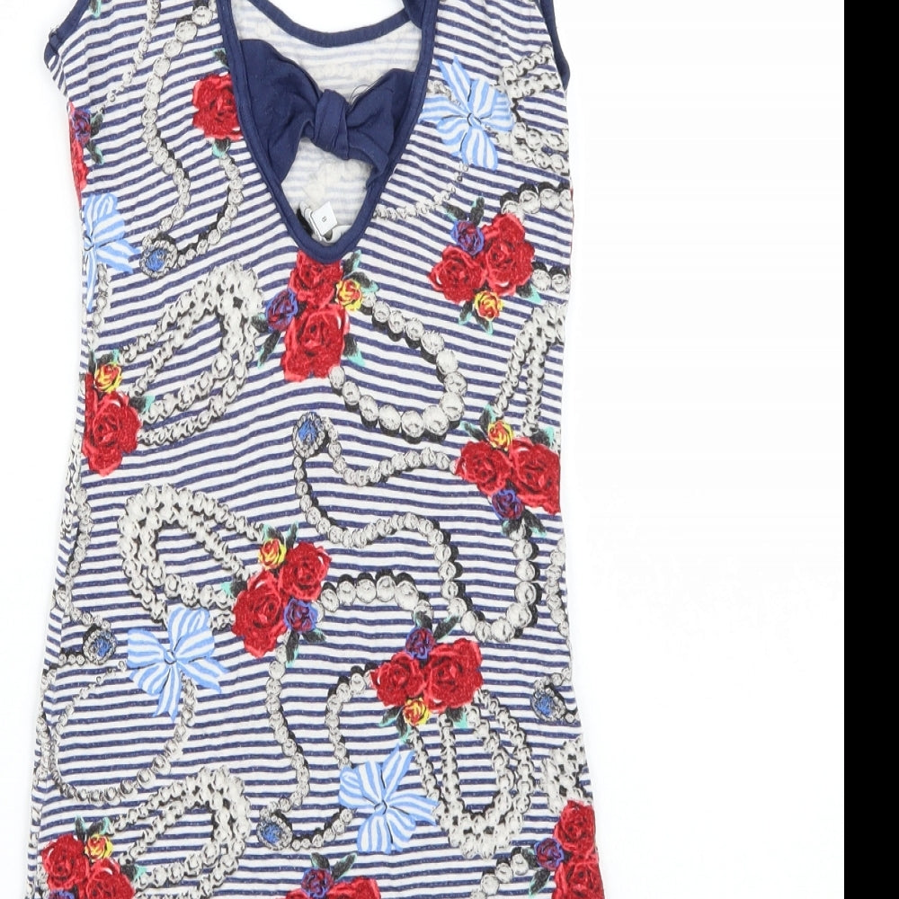 Womens UK Size 8 Newlook Blue Basic T-Shirt