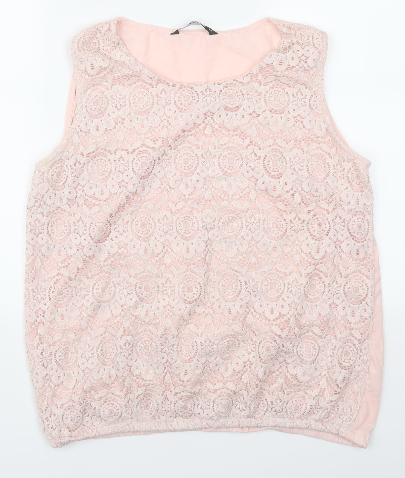 Womens UK Size 16 Bonmarché Pink Basic Tank