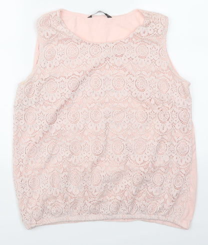 Womens UK Size 16 Bonmarché Pink Basic Tank