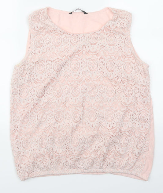 Womens UK Size 16 Bonmarché Pink Basic Tank