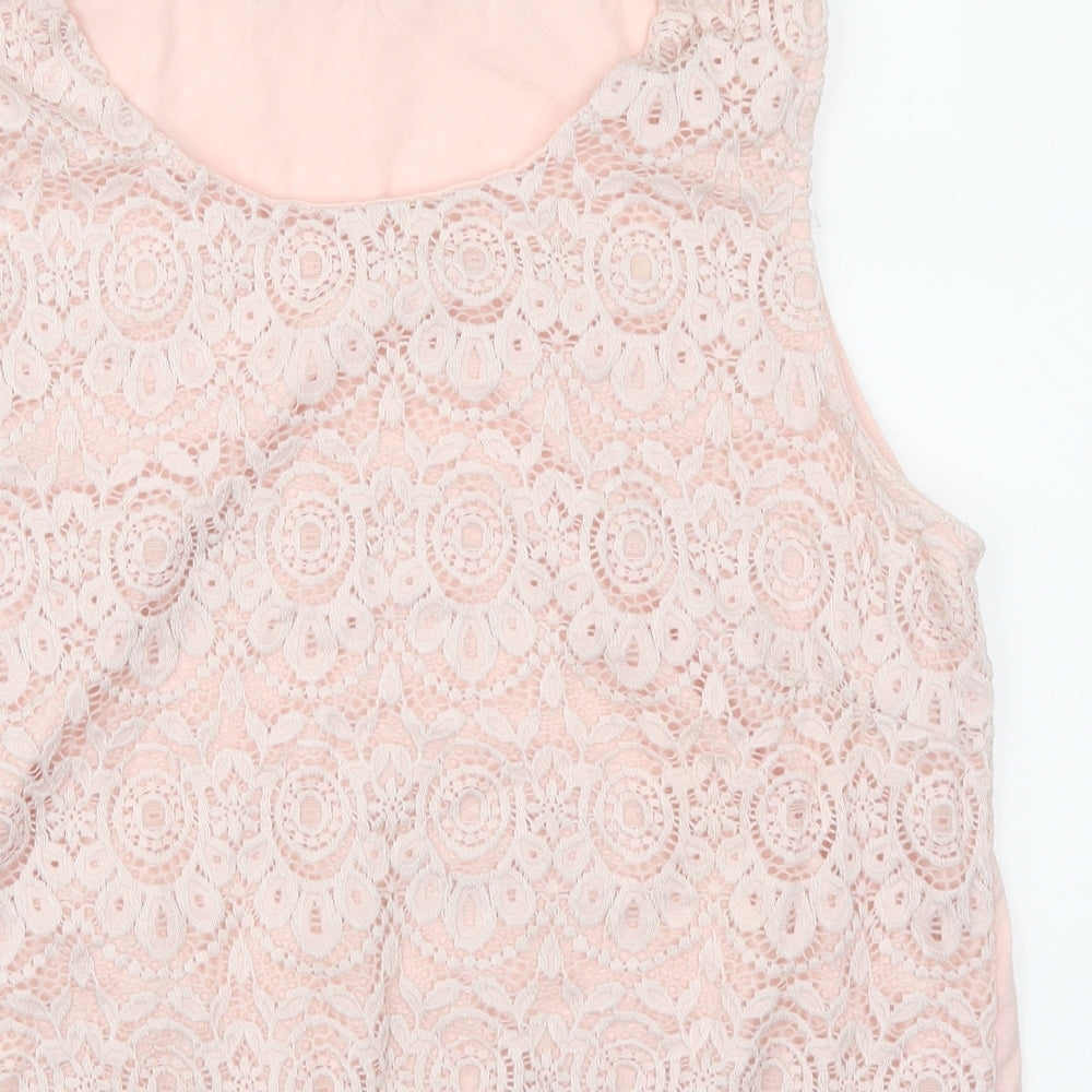 Womens UK Size 16 Bonmarché Pink Basic Tank