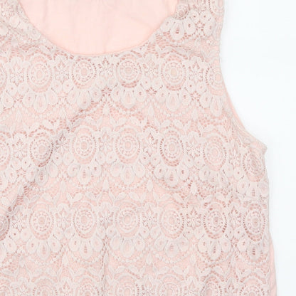 Womens UK Size 16 Bonmarché Pink Basic Tank