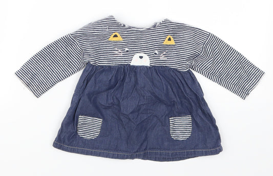 NEXT Girls Blue Striped  A-Line  Size 3-6 Months  - Cat