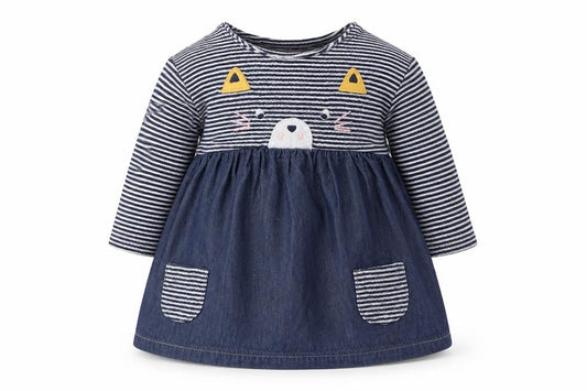 NEXT Girls Blue Striped  A-Line  Size 3-6 Months  - Cat