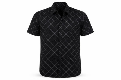 Cedarwood State Mens Black Check Button-Up Size L