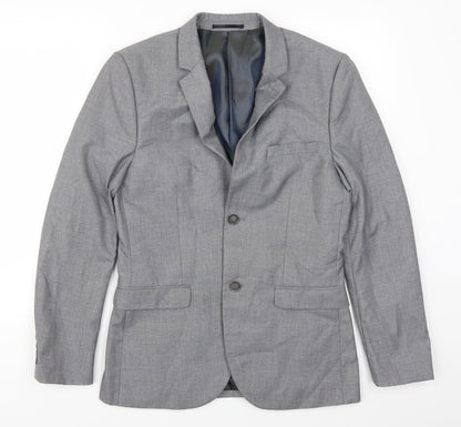 Mens UK Size 38 Topman Regular Grey Suit Jacket