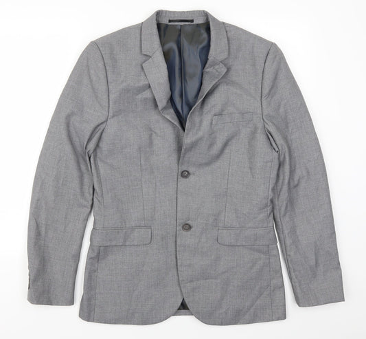 Mens UK Size 38 Topman Regular Grey Suit Jacket