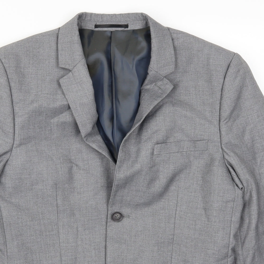 Mens UK Size 38 Topman Regular Grey Suit Jacket