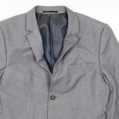 Mens UK Size 38 Topman Regular Grey Suit Jacket