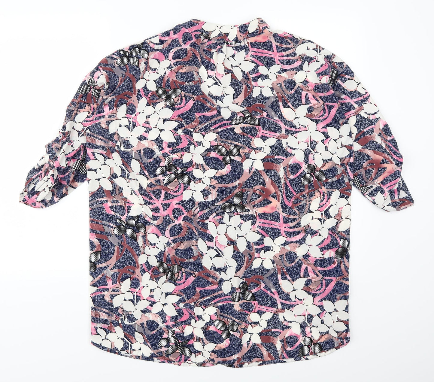 Funk n Soul Womens Blue Floral  Basic Blouse Size S