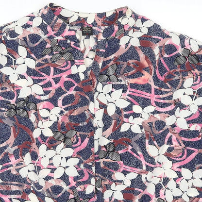 Funk n Soul Womens Blue Floral  Basic Blouse Size S