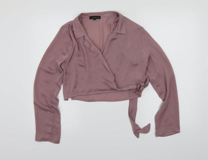 Womens UK Size S Love & Other Things Pink Cropped Blouse