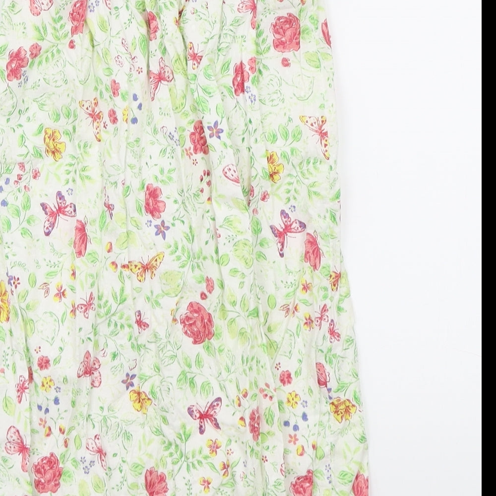Mothercare Girls Green Floral  Romper One-Piece Size 4-5 Years